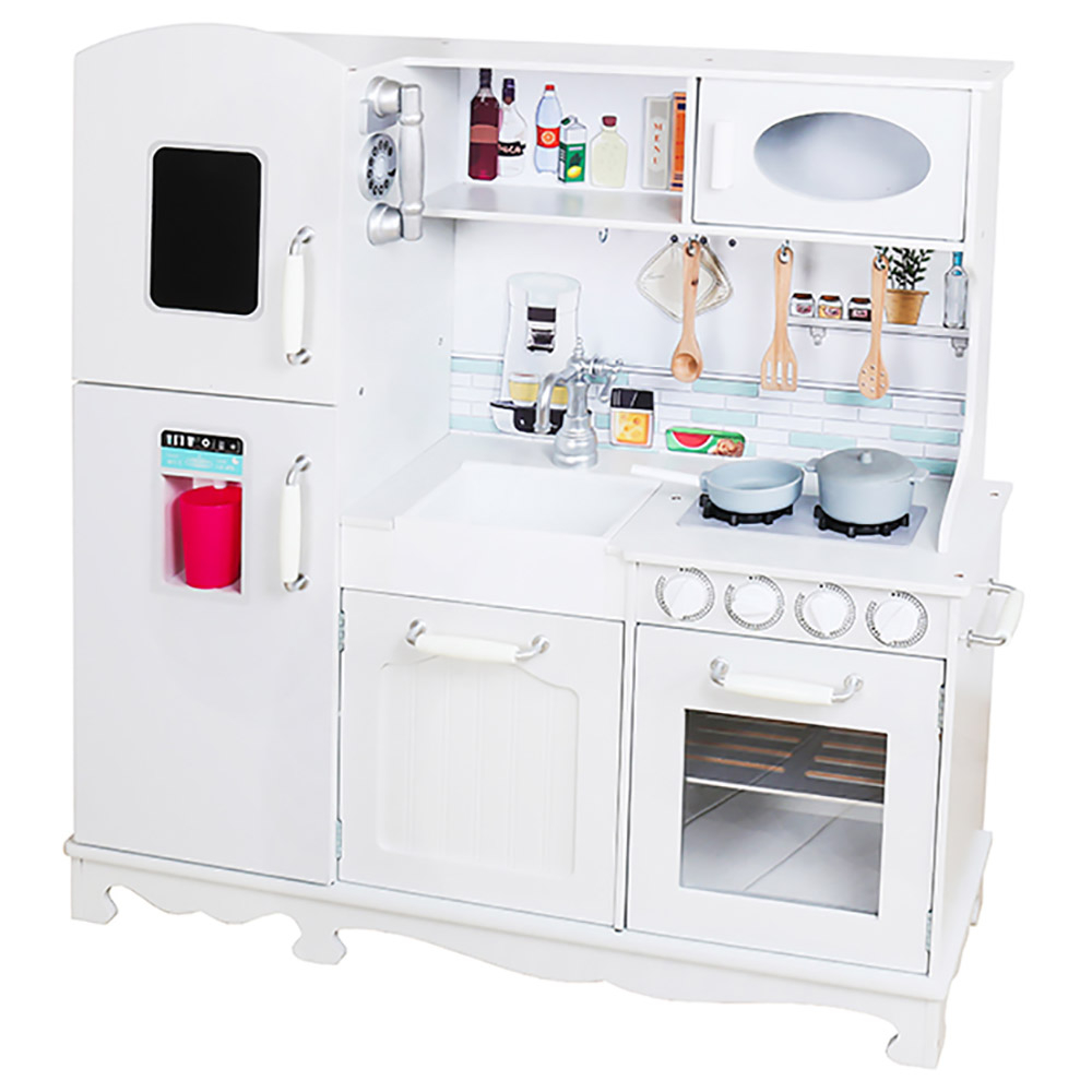 ليتل آنجل - مجموعة مطبخ خشبية للأطفال مجموعة ألعاب مونتيسوري التظاهرية