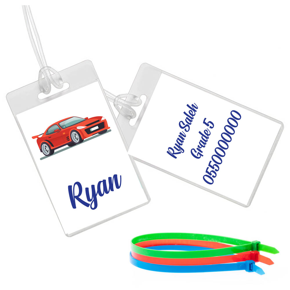 Twinkle Hands - Racing Car Luggage Tag - Red