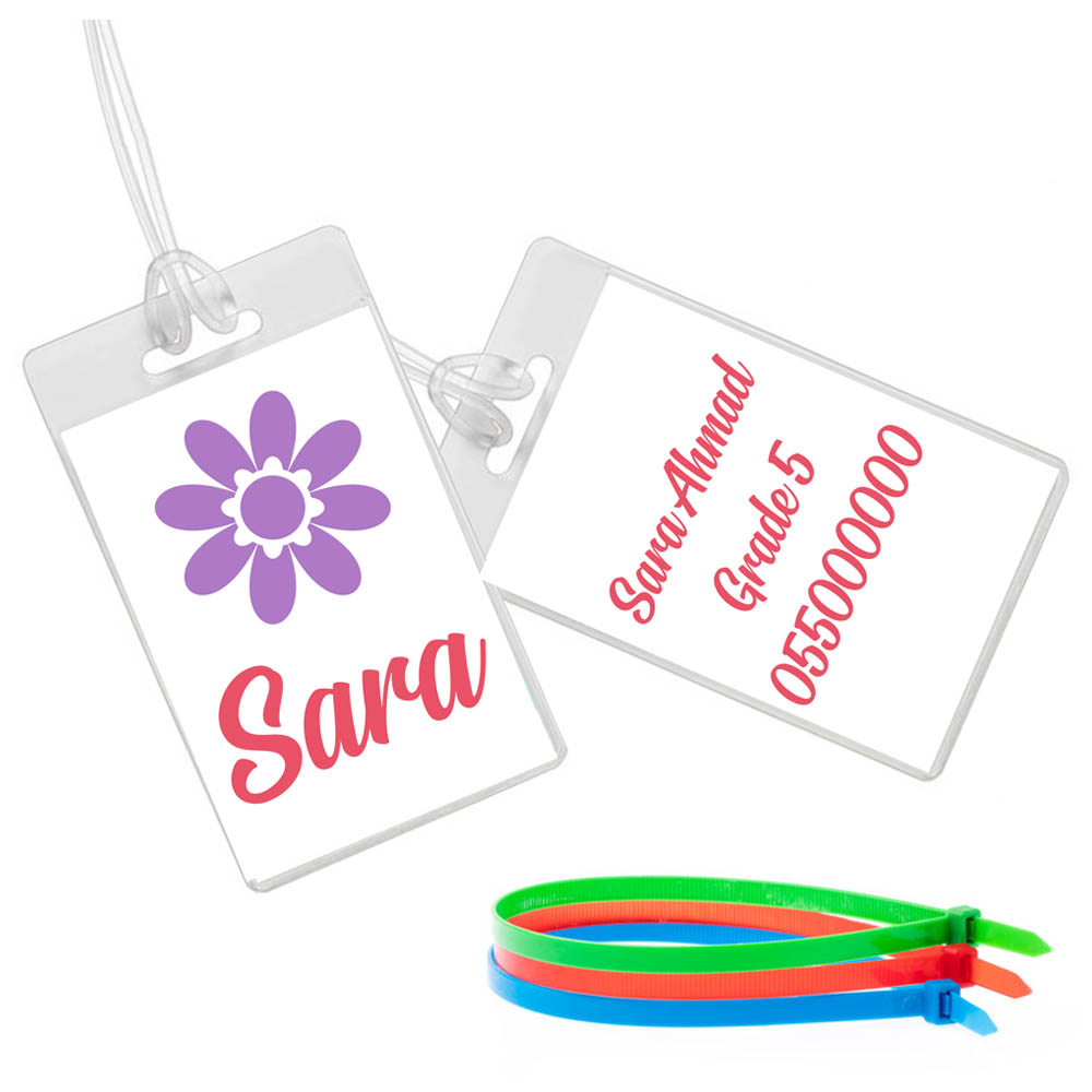 Twinkle Hands - Purple Flower Luggage Tag