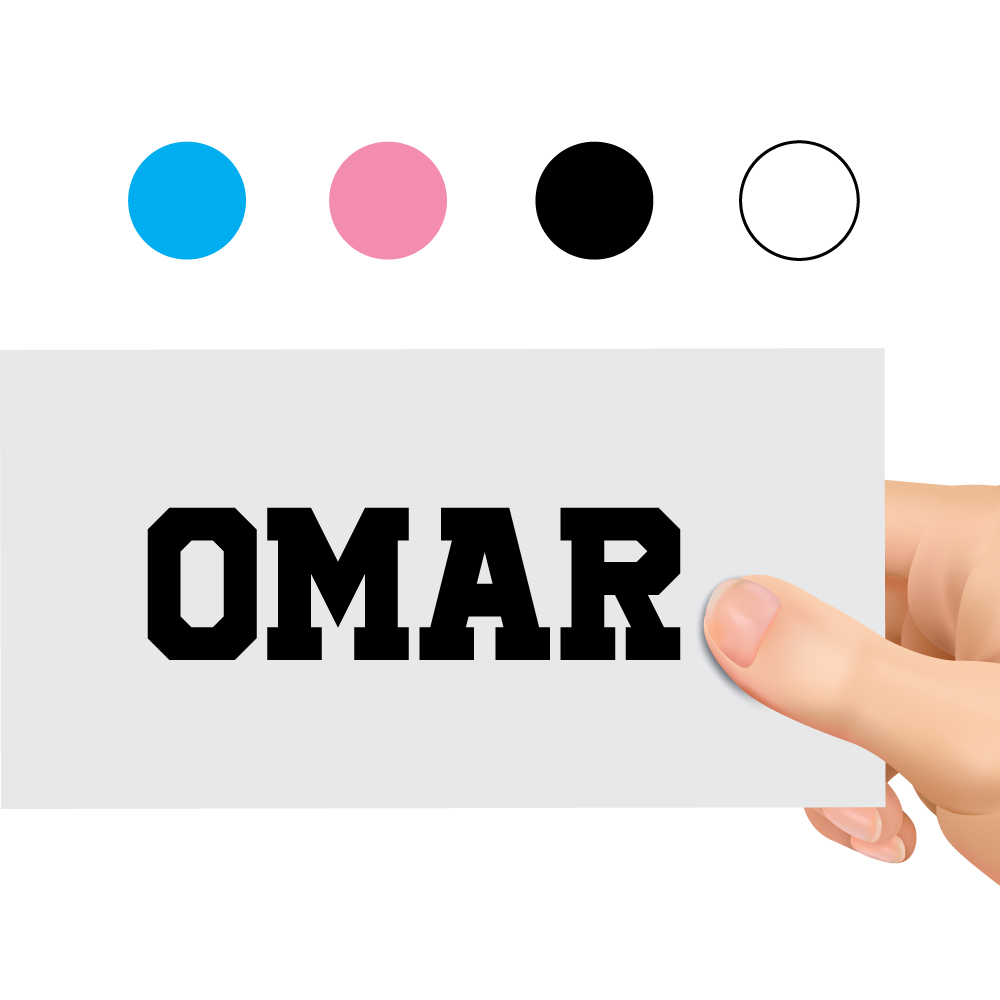 توينكل هاندز - ملصق اسم مخصص للزجاجة - تصميم عريض