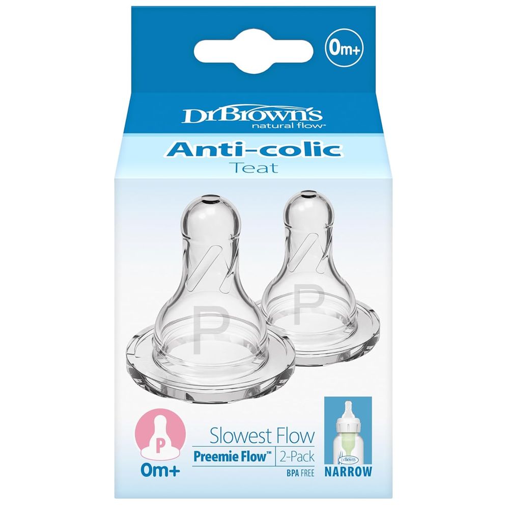 Dr. Brown's - Preemie Flow Silicone Narrow Options+ Nipple - Pack of 2