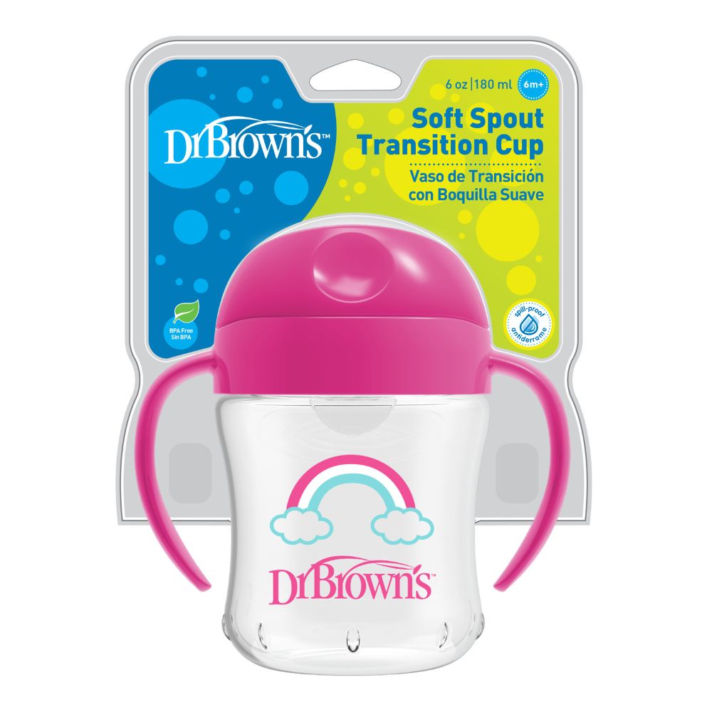 Dr. Brown's - Soft-Spout Transition Cup - Pink (Stage1:6m + ) - 178ml
