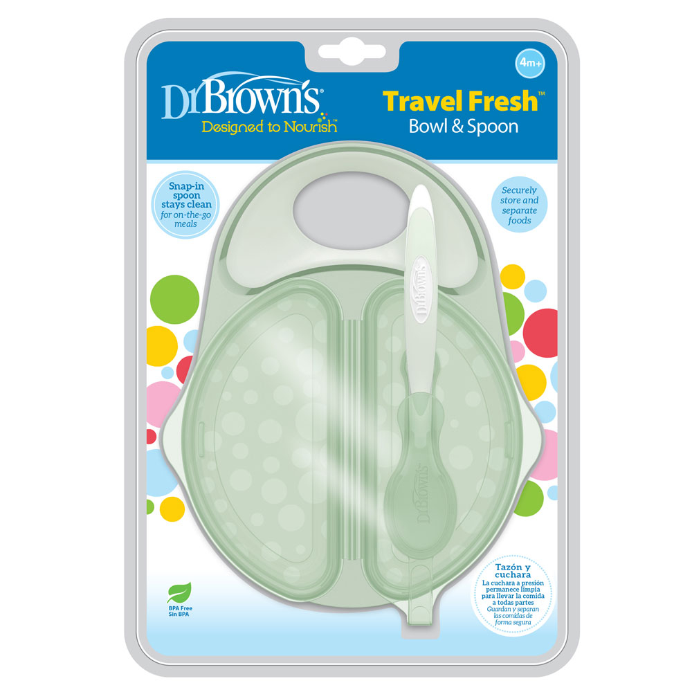 Dr. Brown's - Travel Fresh Bowl & Snap-In Spoon Teal