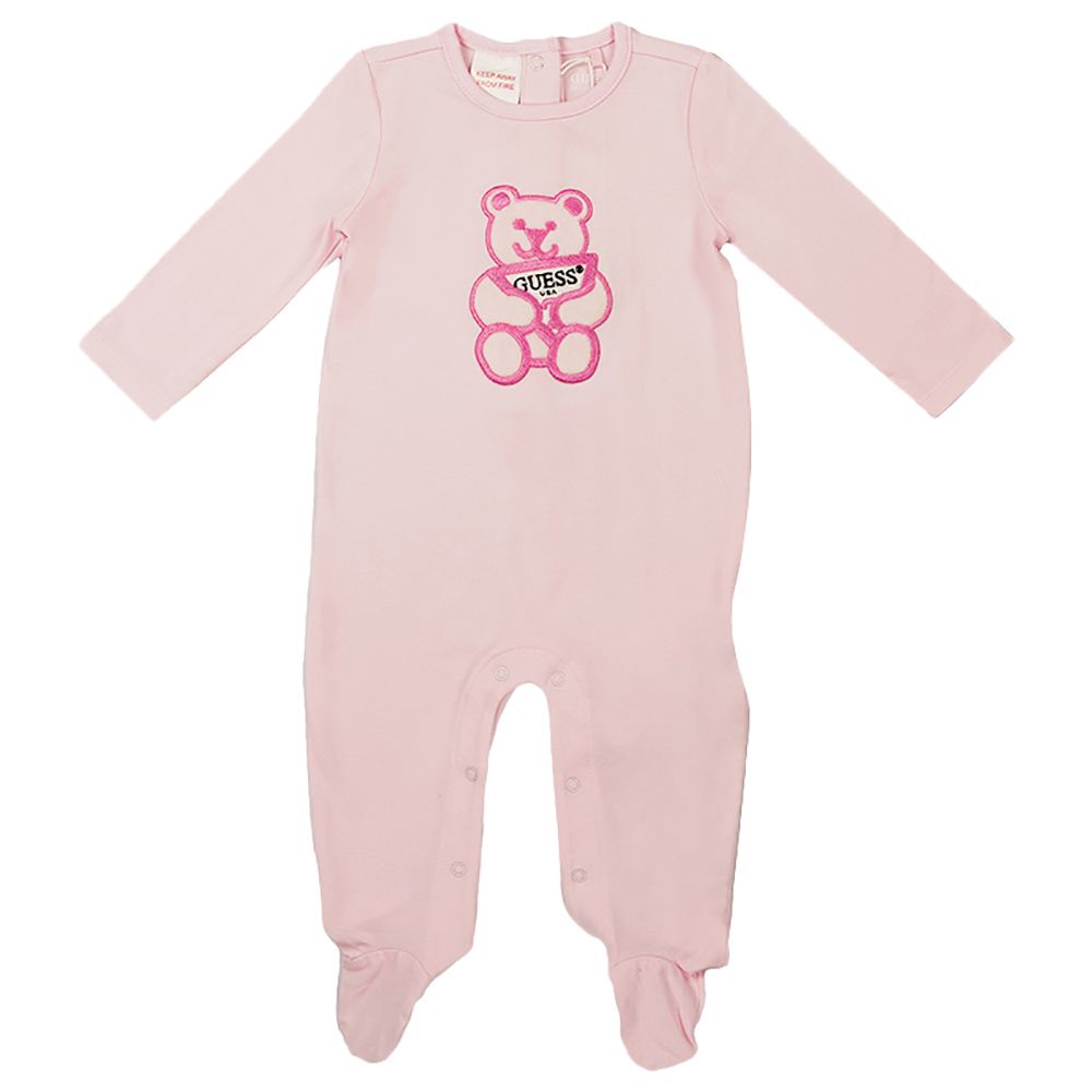 Guess Stretch Jersey Sleepsuit Ballet Pink