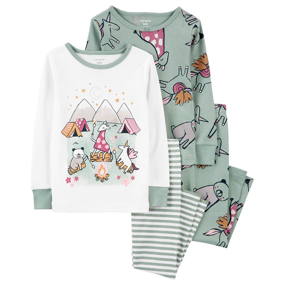 Carters 4pc Set Unicorn Snug Fit Cotton Pyjama Suit