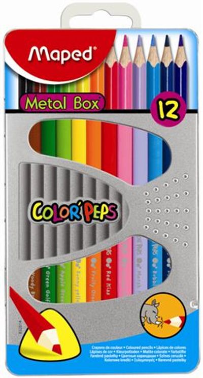 Maped Color'Peps Pencil Set of 12 Colours - Metal Box