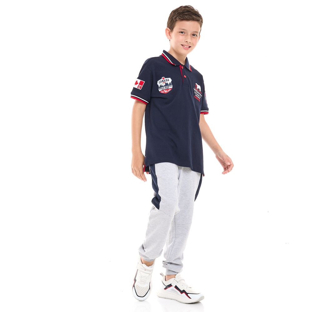 Victor and Jane 2pc Set Boys T Shirt And Joggers Navy Grey