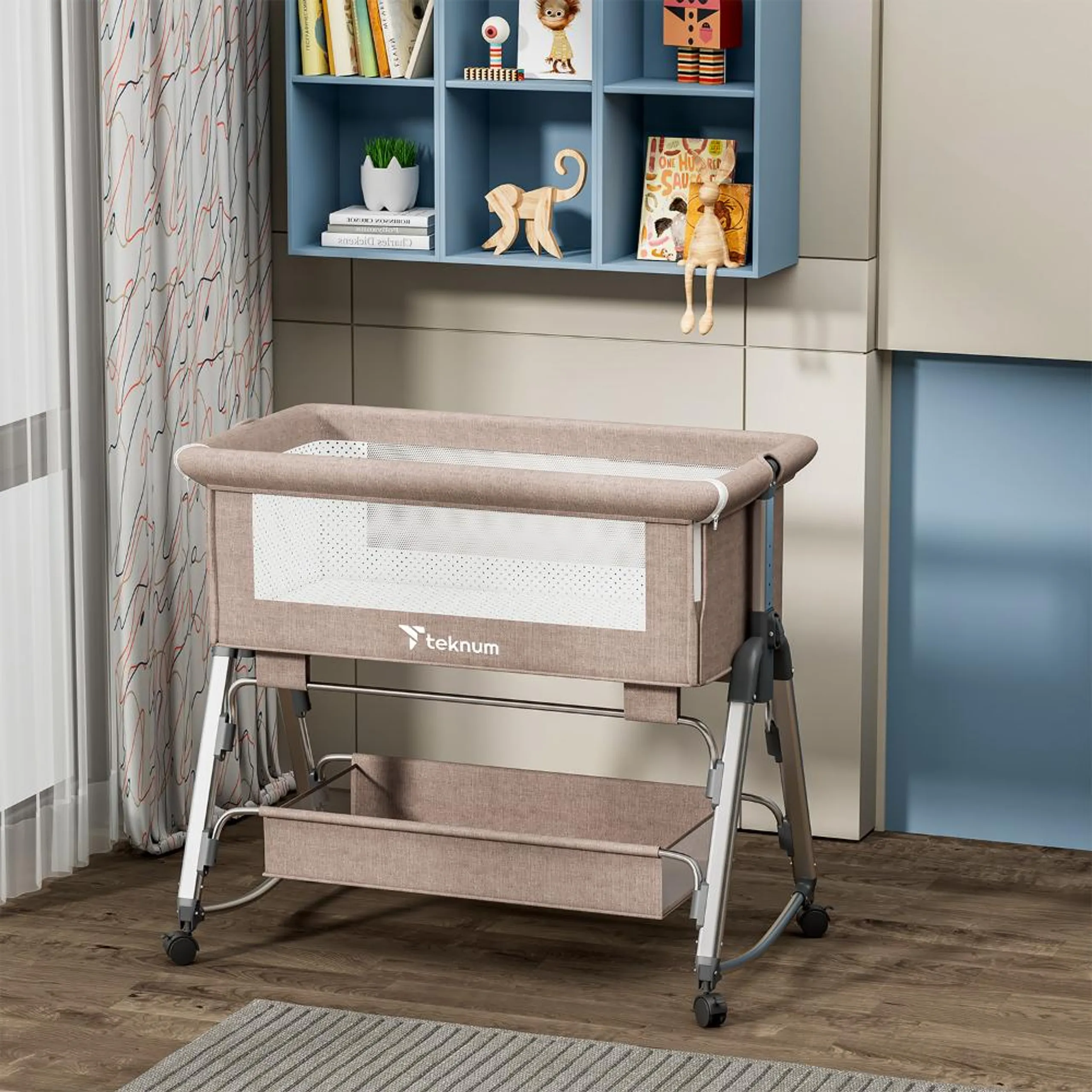 Teknum Bedside Sleepzen 1 Crib - Ivory
