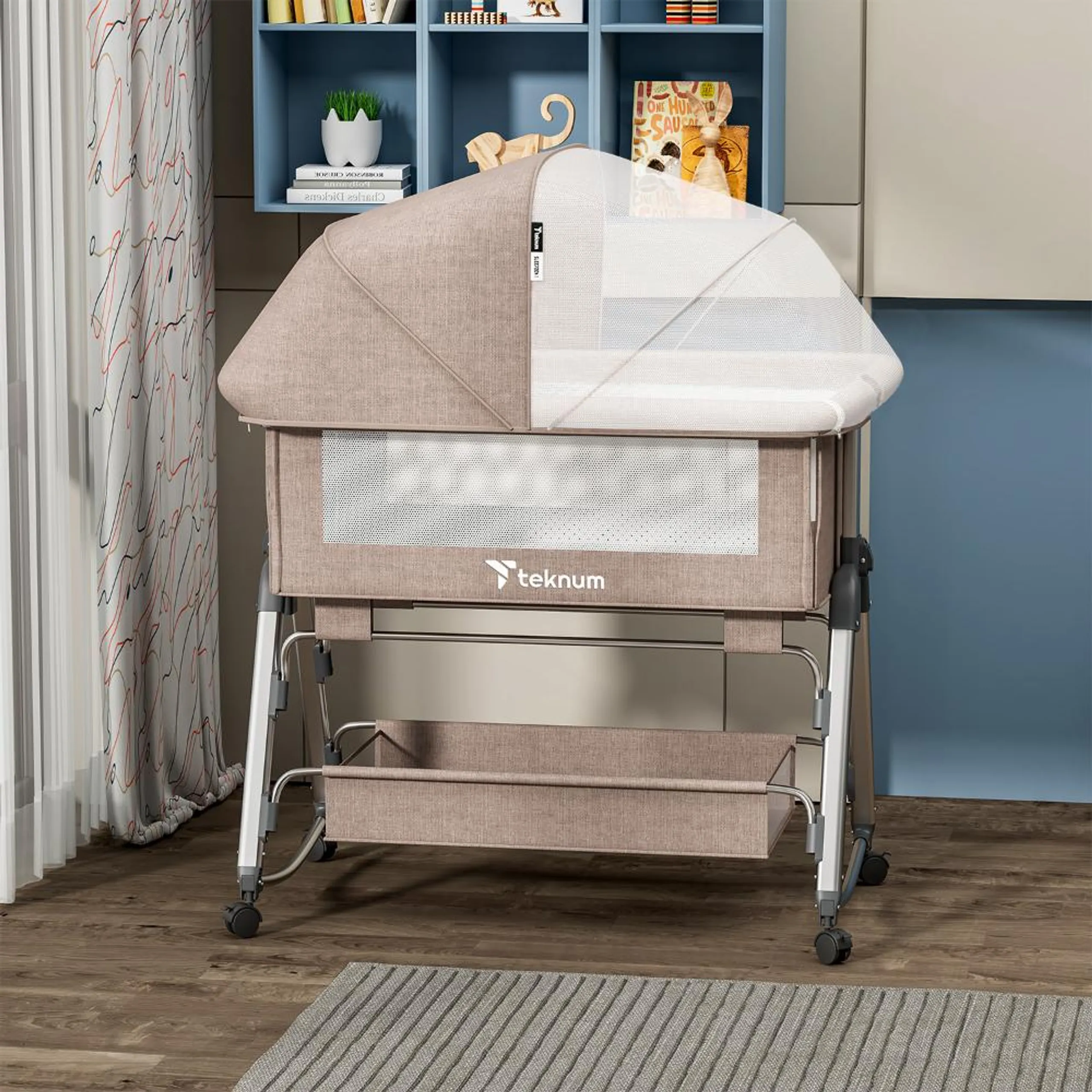 Teknum Bedside Sleepzen 1 Crib - Ivory