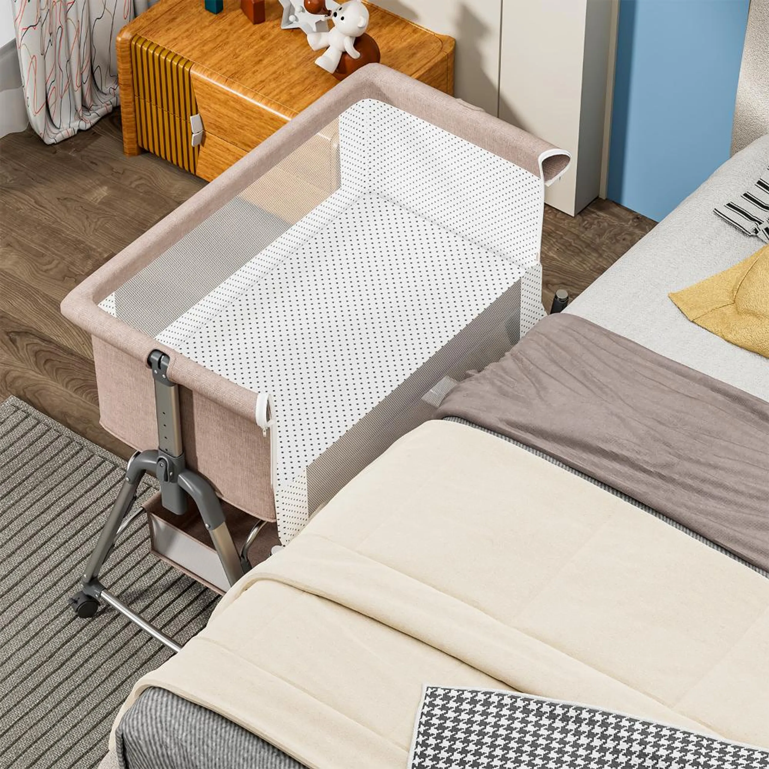 Teknum Bedside Sleepzen 1 Crib - Ivory
