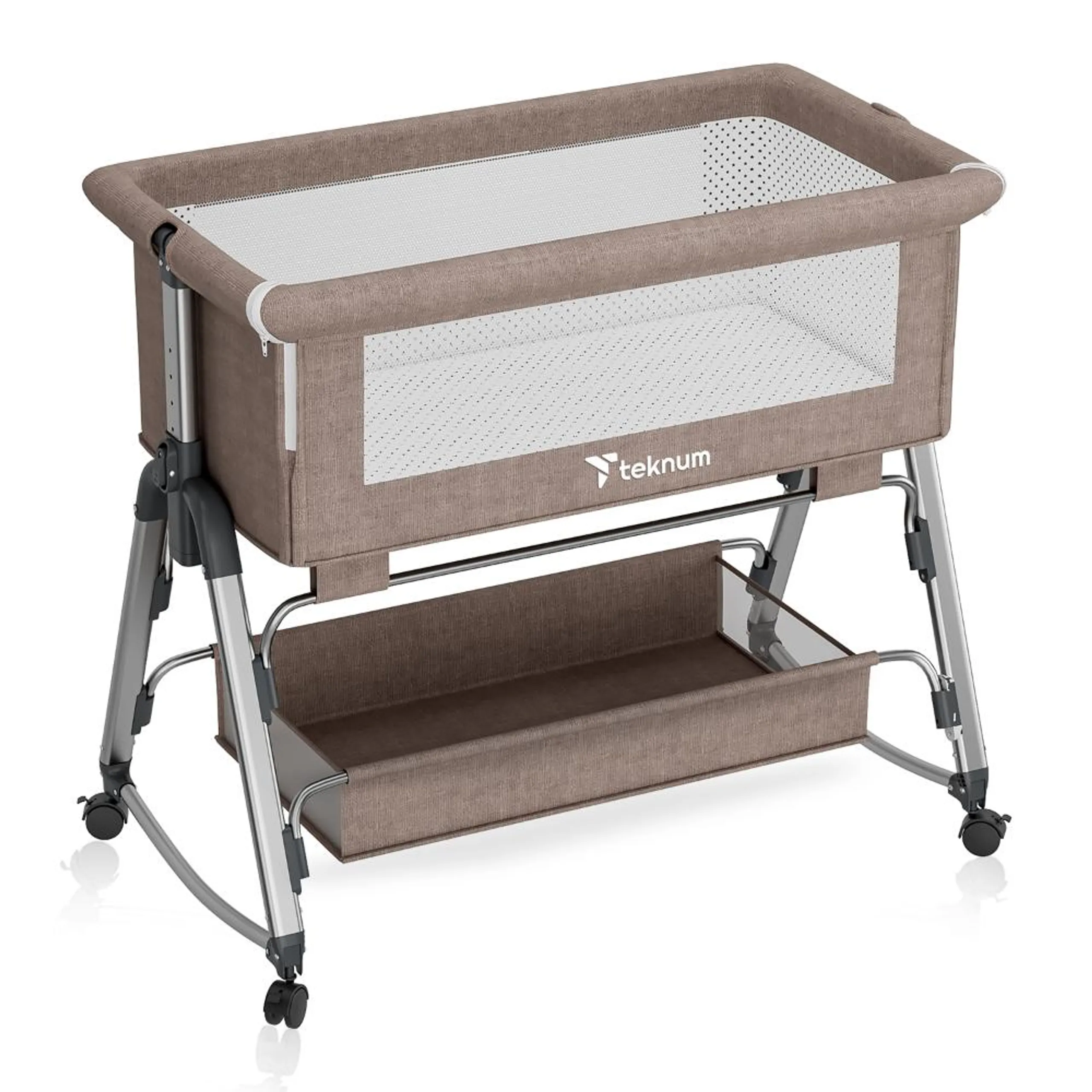 Teknum Bedside Sleepzen 1 Crib - Ivory