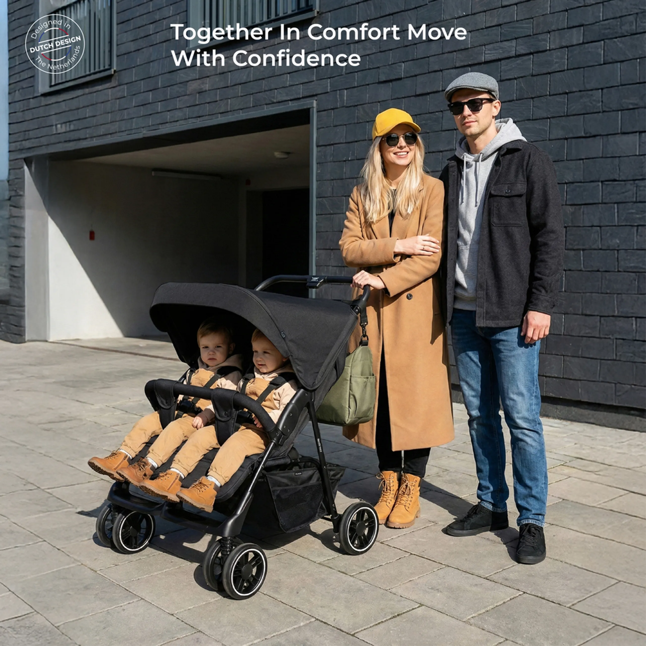 Neobreez - Duadx Double Stroller Twin Stroller - Black