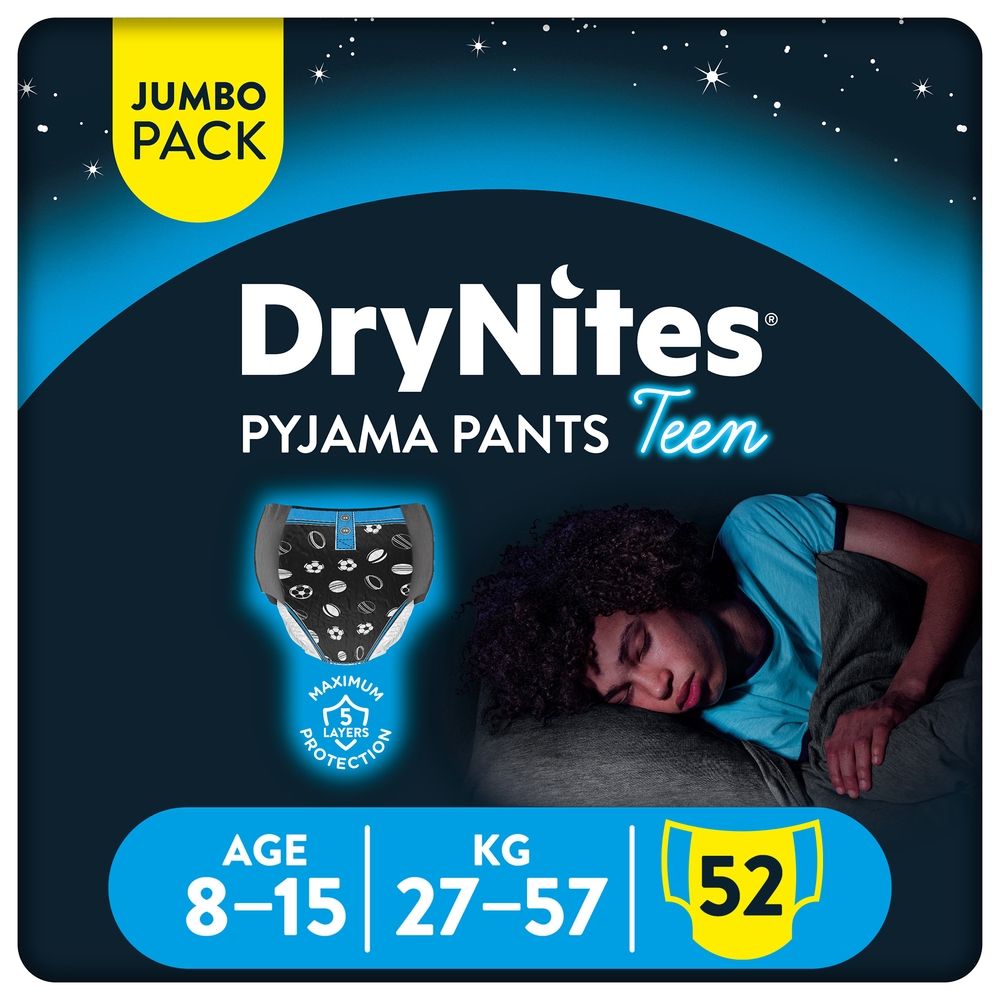 Drynites Pyjama Pants 8-15Y Boy 27-57kg 52 Bed Wetting Pants