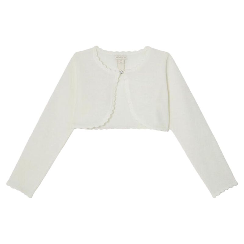 Monsoon Children Solid Long Sleeves Cardigan Ivory