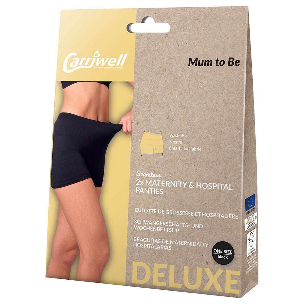 Carriwell Maternity & Deluxe Hospital Panties Pack of 2 - Black