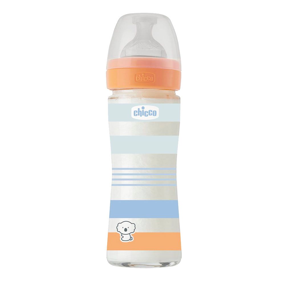 CHICCO BIBERON NATURAL 6M+330ML BLUE