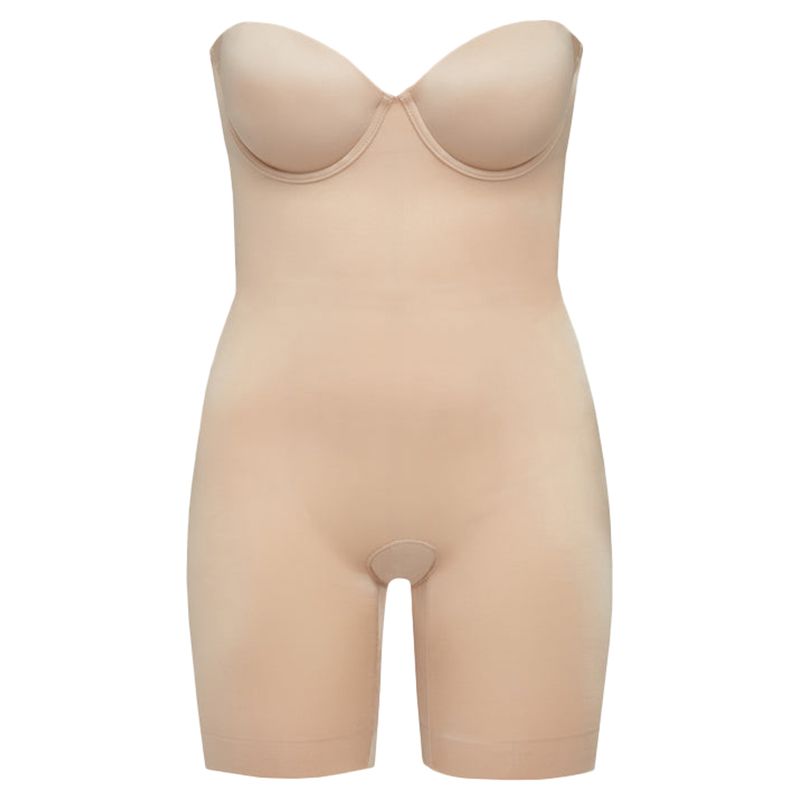 Spanx - Stapless Cuped Mid-Thigh Body Suit - Nude