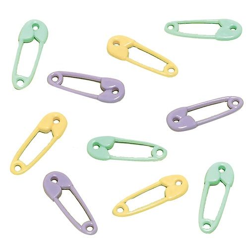 Multi-colored Safety Pins Baby Shower Favors