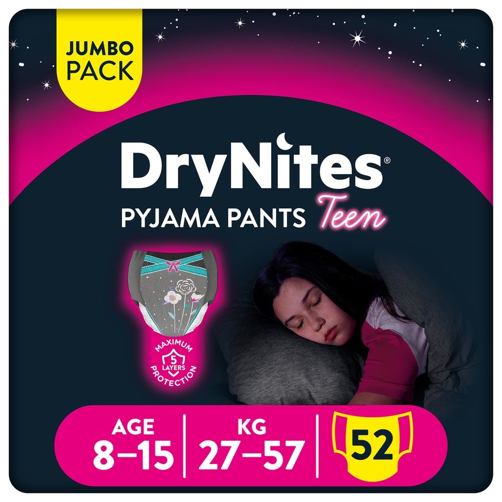Huggies Drynites Bedwetting Pants, Boys, 8-15 Yrs, 27-57Kg, 52 Pcs