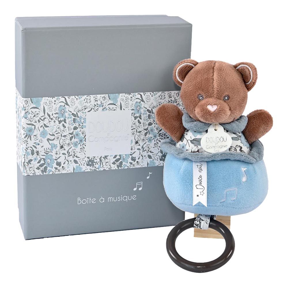 Doudou et Compagnie - Boh'aime DC4026 - Yellow Lion Music Box - 20 cm -  Newborn Gift - Pretty Gift Box