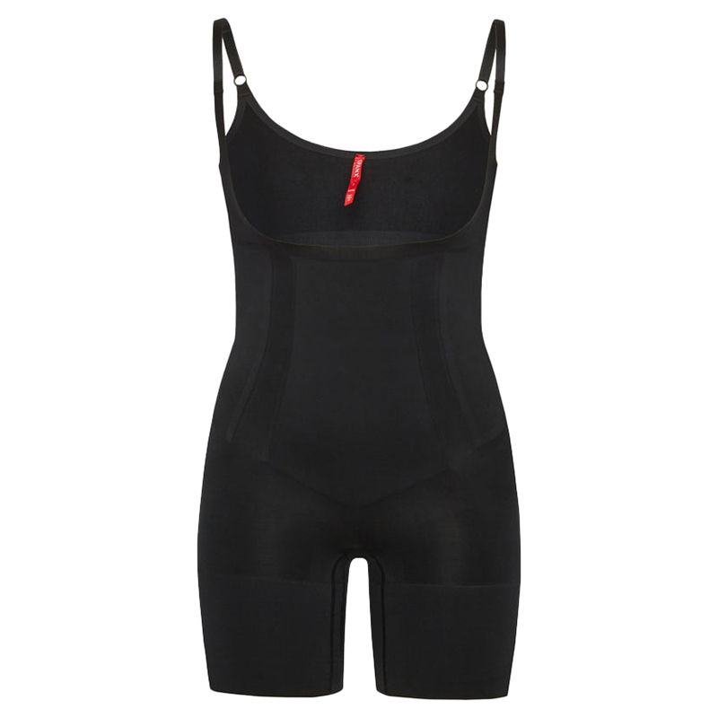 Klynn-Spanx - Open-Bust Mid-Thigh Bodysuit - Black