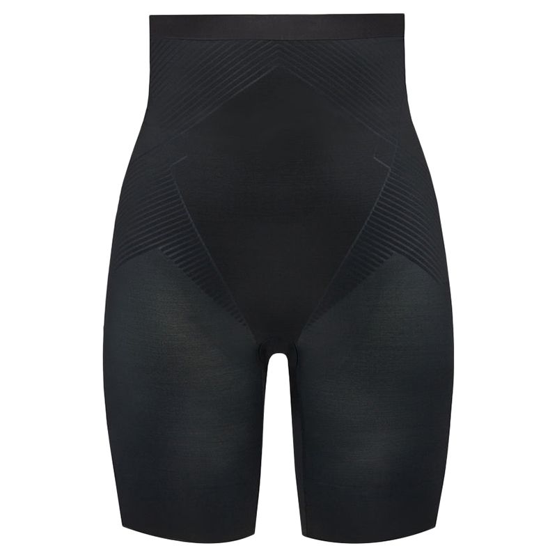 Spanx - Plunge Low-Back Mid-Thigh Bodysuit - Black