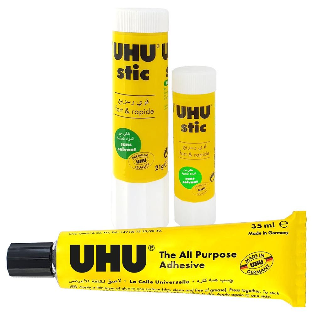 UHU Stick Glue Stick - 8.2g - Solvent Free - Mario Edition - Twin Pack