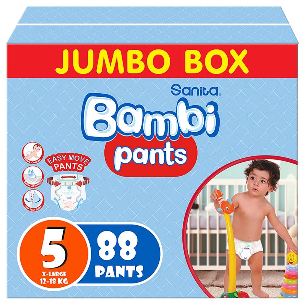 Sanita Bambi Baby Diapers Regular, Medium, 5-9KG, 15Count