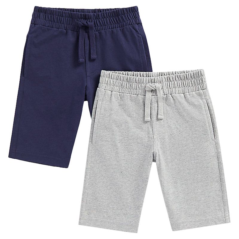 Mothercare - 2pc-Set - Boys Solid Jersey Shorts - Blue/Grey