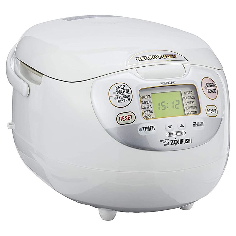 Zojirushi NS-ZCC18 Neuro Fuzzy Rice Cooker & Warmer, 10 Cup, Premium White,  Made in Japan