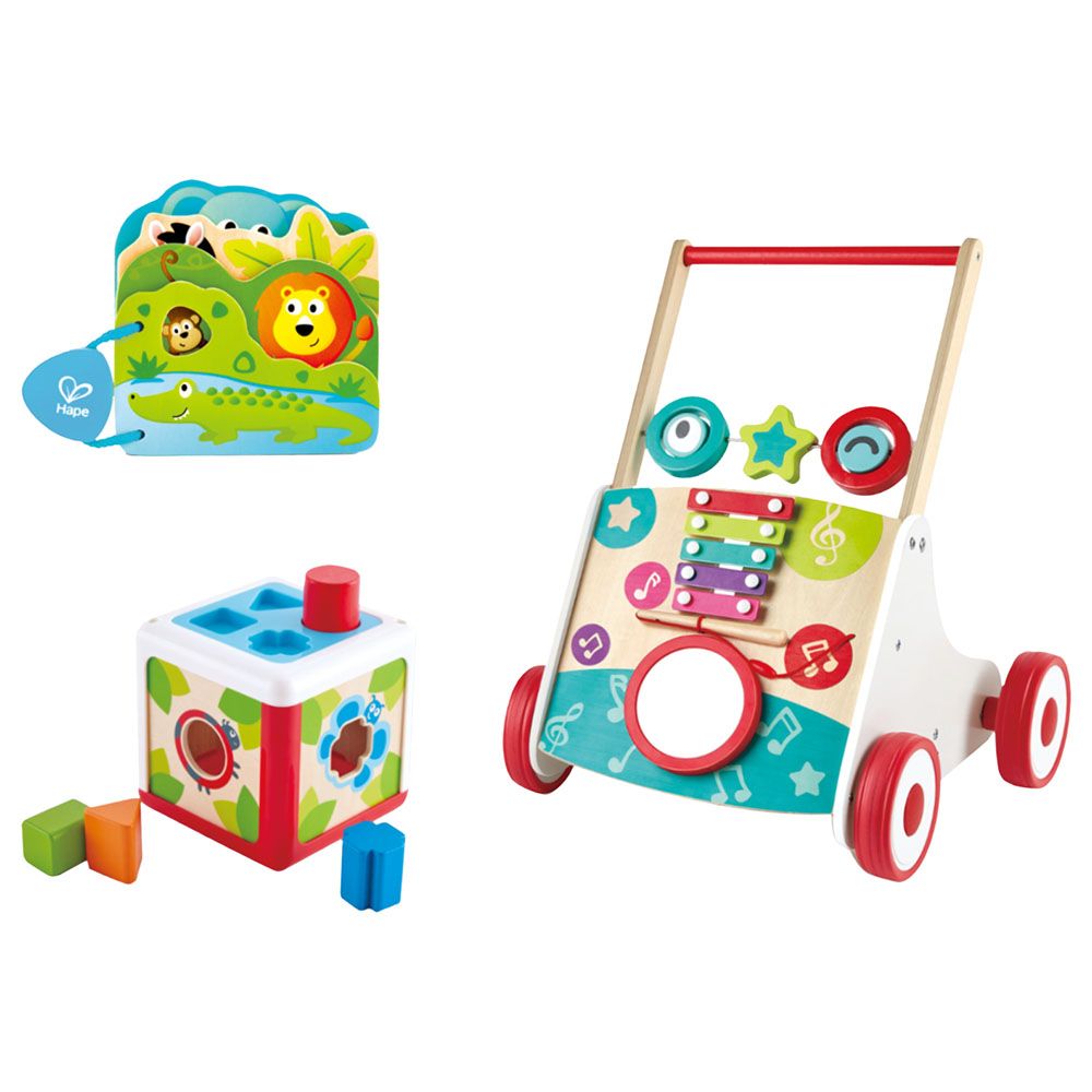 Hape Country Critters Play Cube Wooden Learning Puzzle Toy for