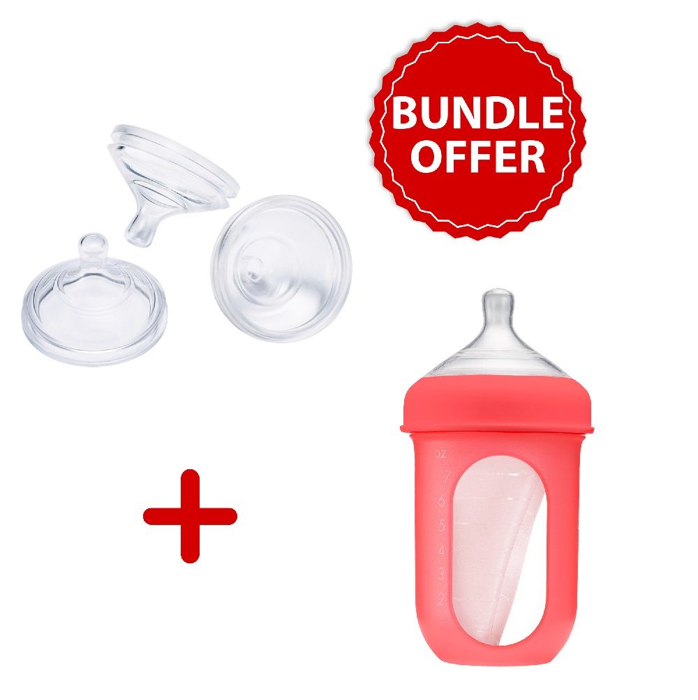 Boon Nursh Reusable Silicone Pouch Bottles Mint 3 Pack (8 oz)