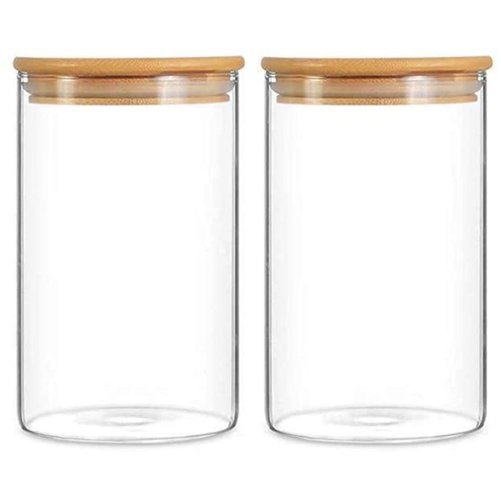 Buy Round Glass Spice Jar With Bamboo Lid 180ML, 1CHASE