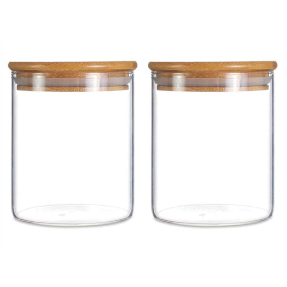 Buy Glass Food Storage Jar With Bamboo Lid Set of 6 - 1CHASE – 1Chase Home