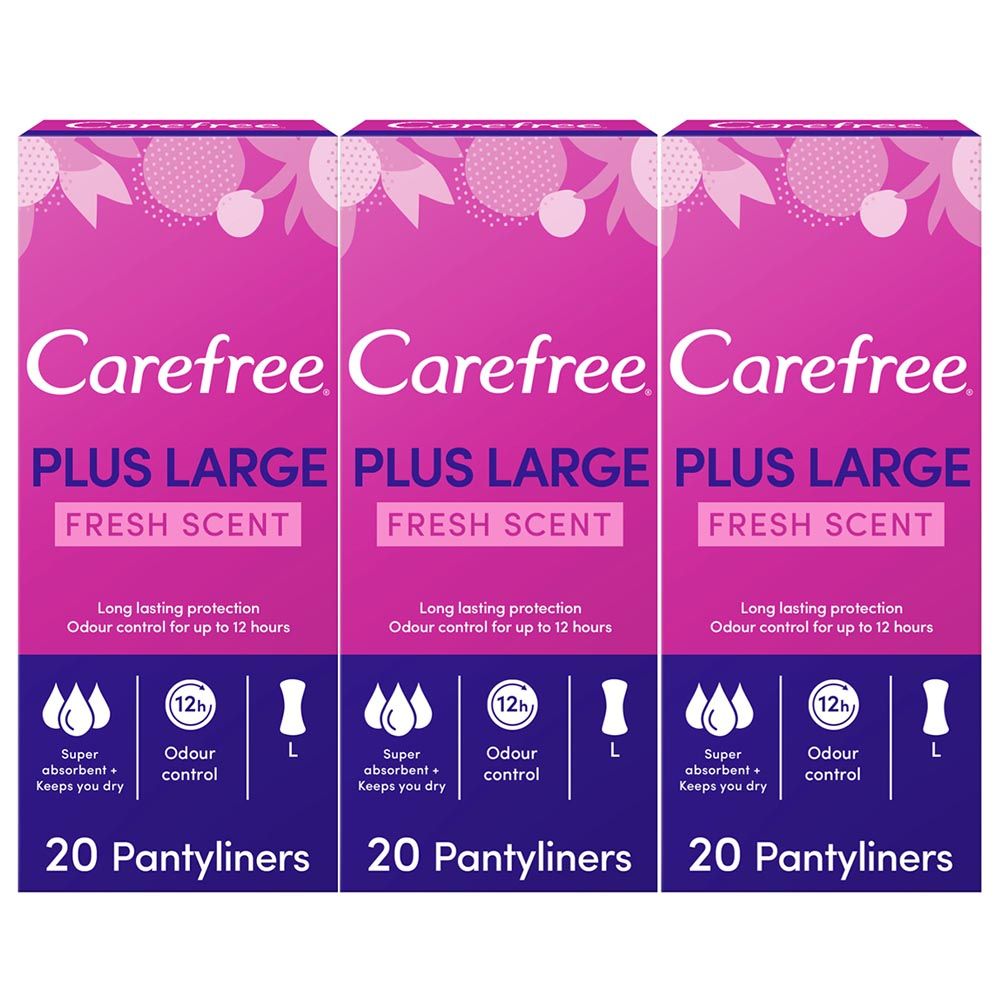 Carefree Panty Liners, Plus Large, Aloe, Pack Of 48