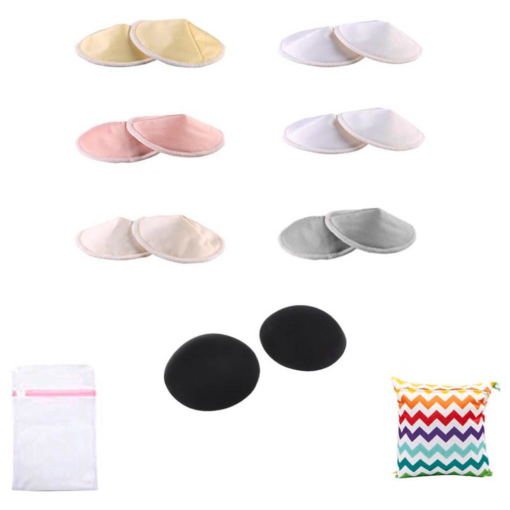 Organic Breast Pads 10pcs Reusable Nursing Pads Washable+ Wet Bag and  Laundry Bag - Breast Pads for Leaking Milk - Super Absorbent Nursing Pads