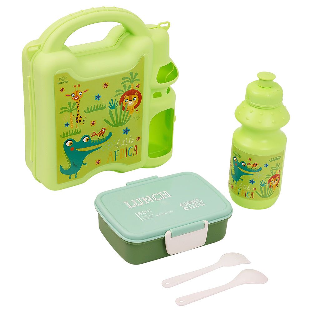 Kids Childrens Lunch Set - Lunch Bag, Lunch Box & Water Bottle 430ml