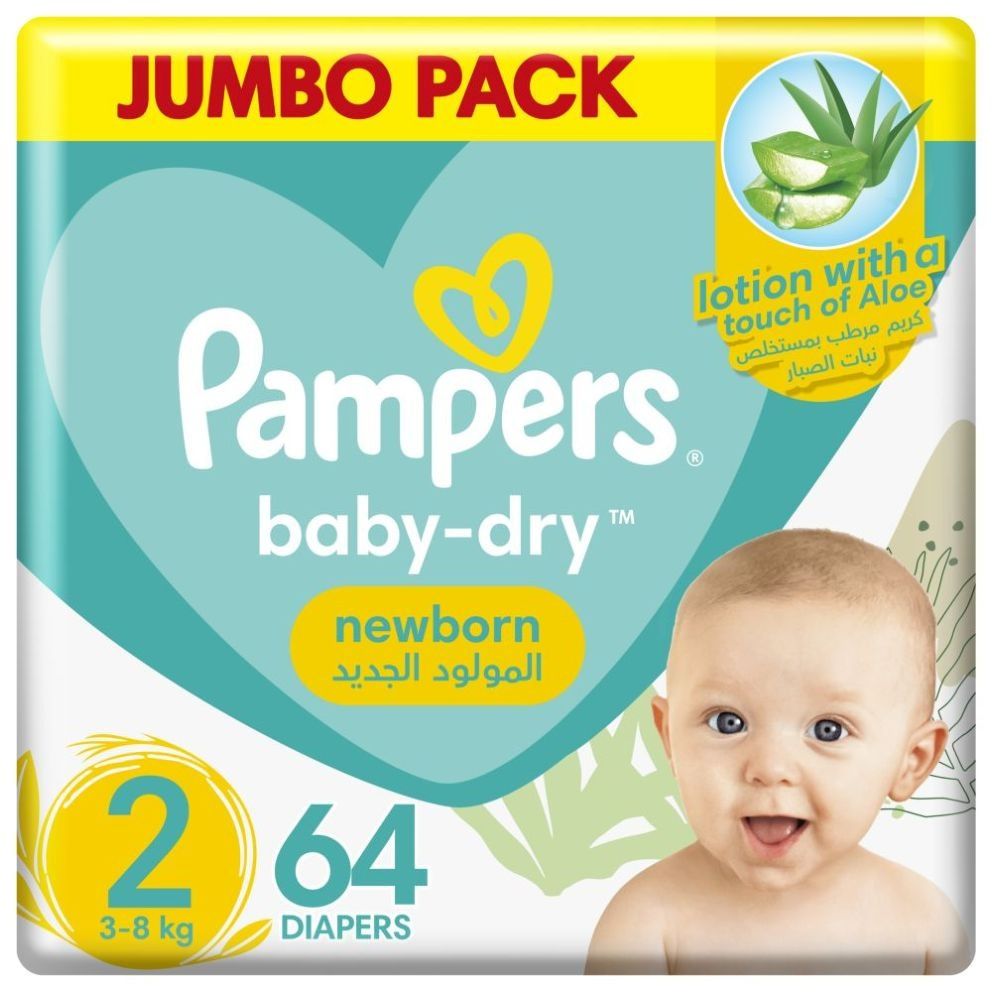 Pampers Baby-Dry Diapers, Size 3, 6-10kg, Up to 100% Leakage Protection  Over 12 Hours and Bigger, Wider Sides for Comfort, 136 Baby Diapers