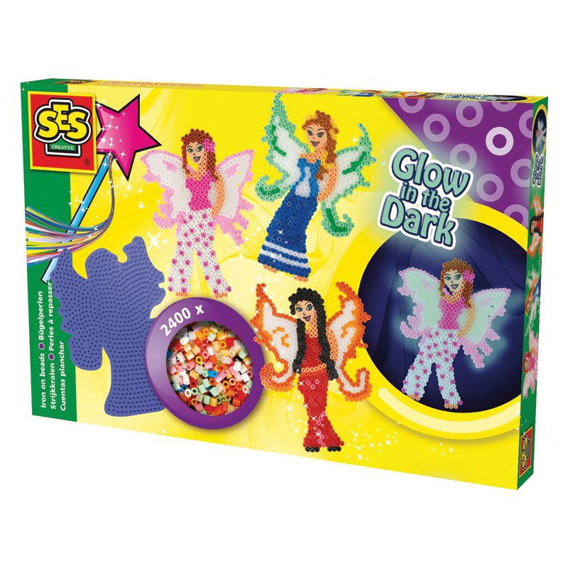 SES Creative - Children's Iron-On Beads Glow In The Dark