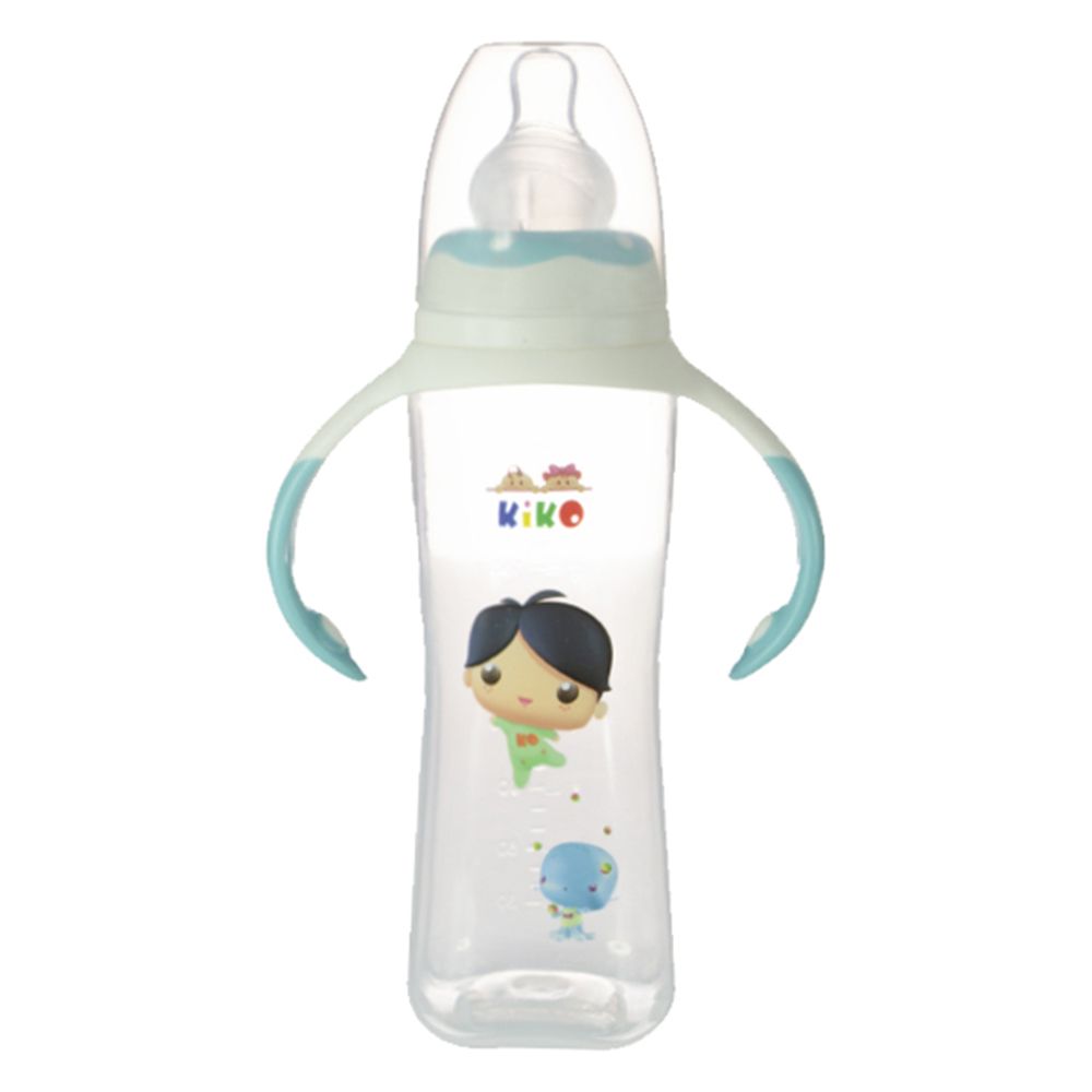 Kiko - Feeding Bottle With Silicone Nipple - Blue - 250 ml