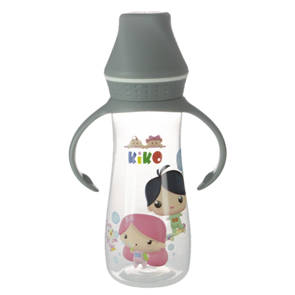 Kiko - Feeding Bottle With Silicone Nipple - Grey - 250 ml