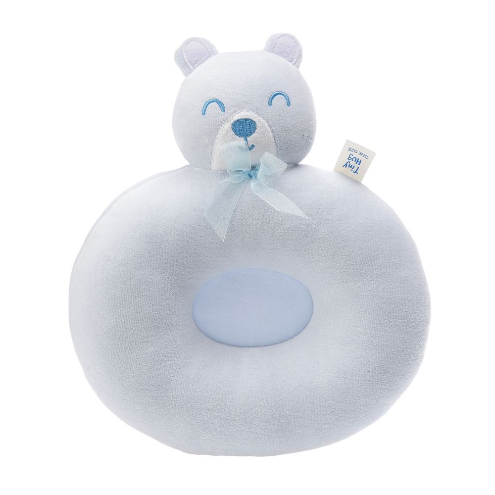 Tiny Hug - Newborn Baby Round Pillow - Light Blue