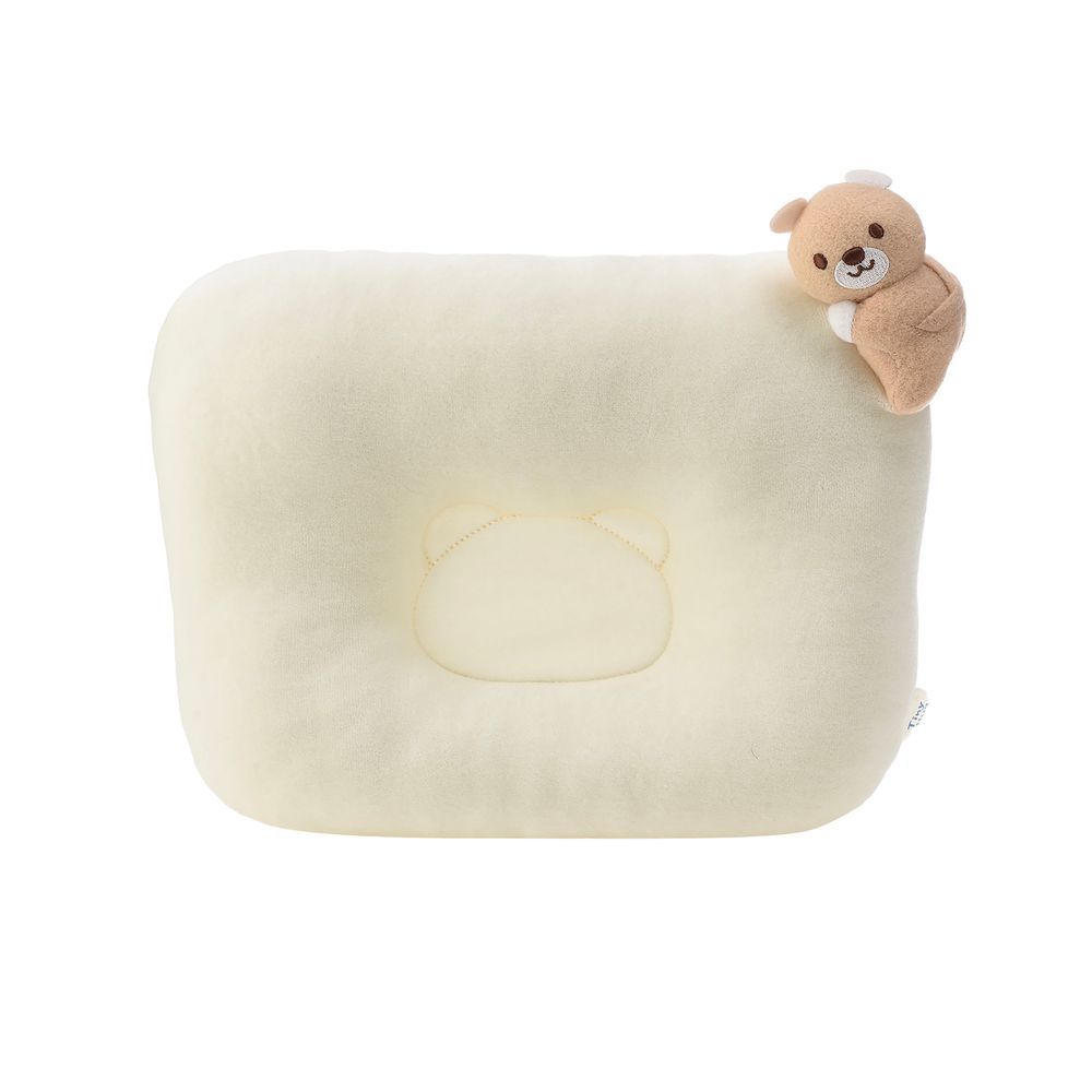 Tiny Hug - Newborn Baby Square Pillow - White