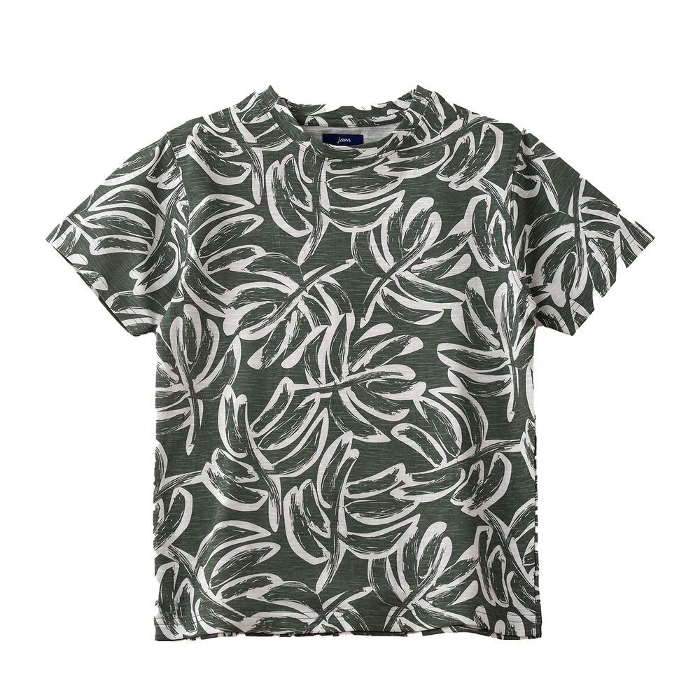 Jam - Boys' Leaf Pattern Cotton T-Shirt - Green