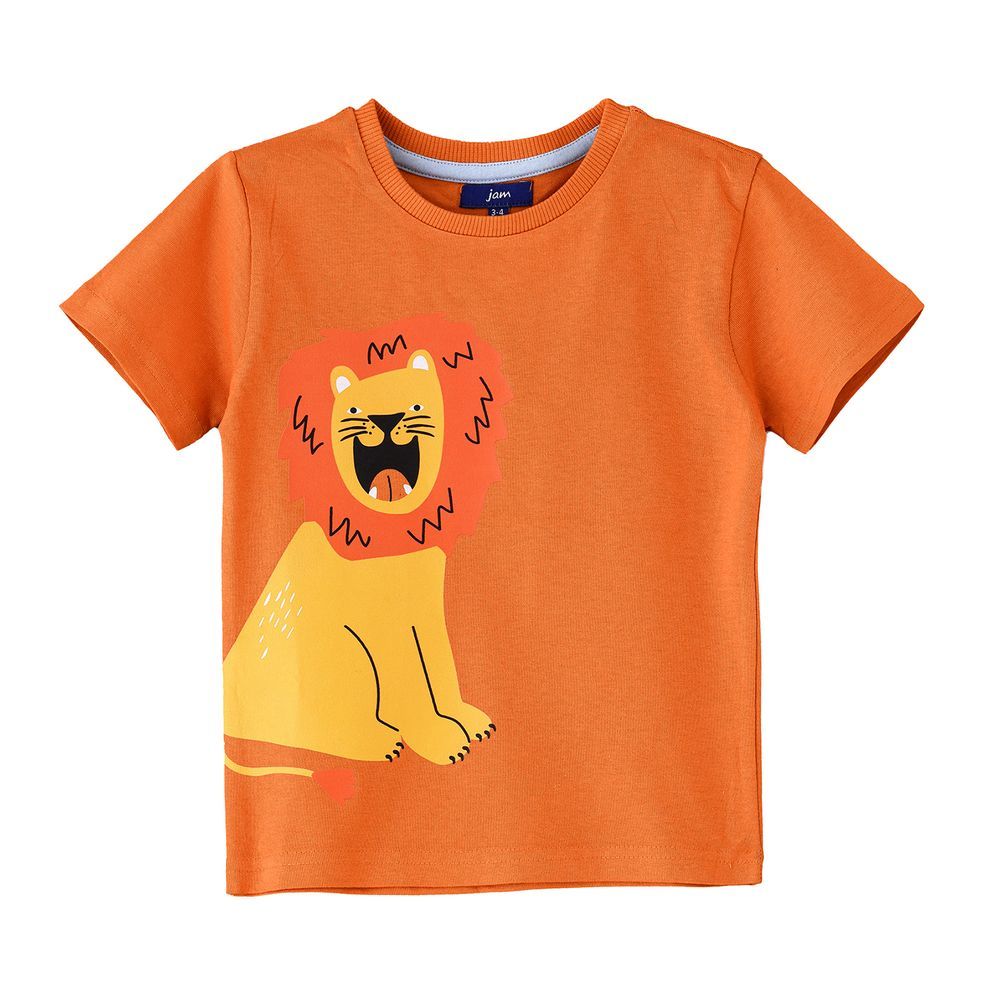 Jam - Boys' Lion Graphic Cotton T-Shirt - Orange
