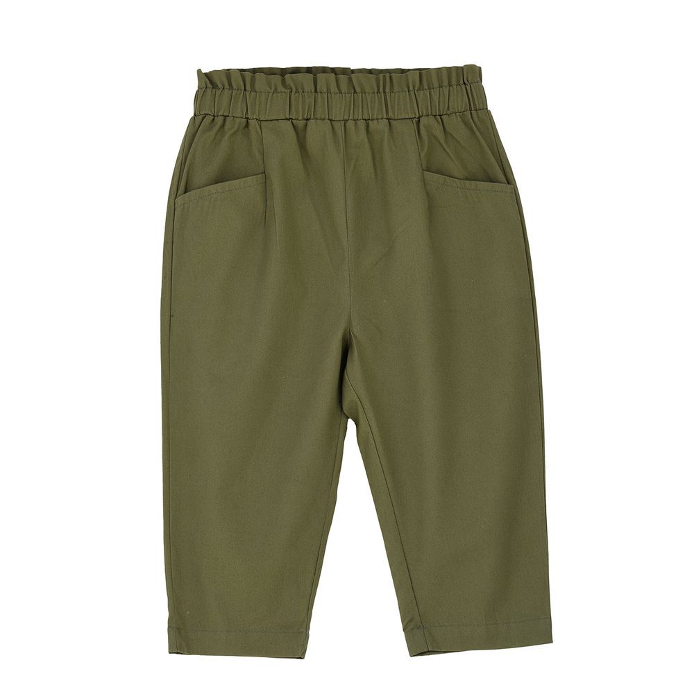 Jelliene - Girls' Cotton Woven Culottes - Olive Green