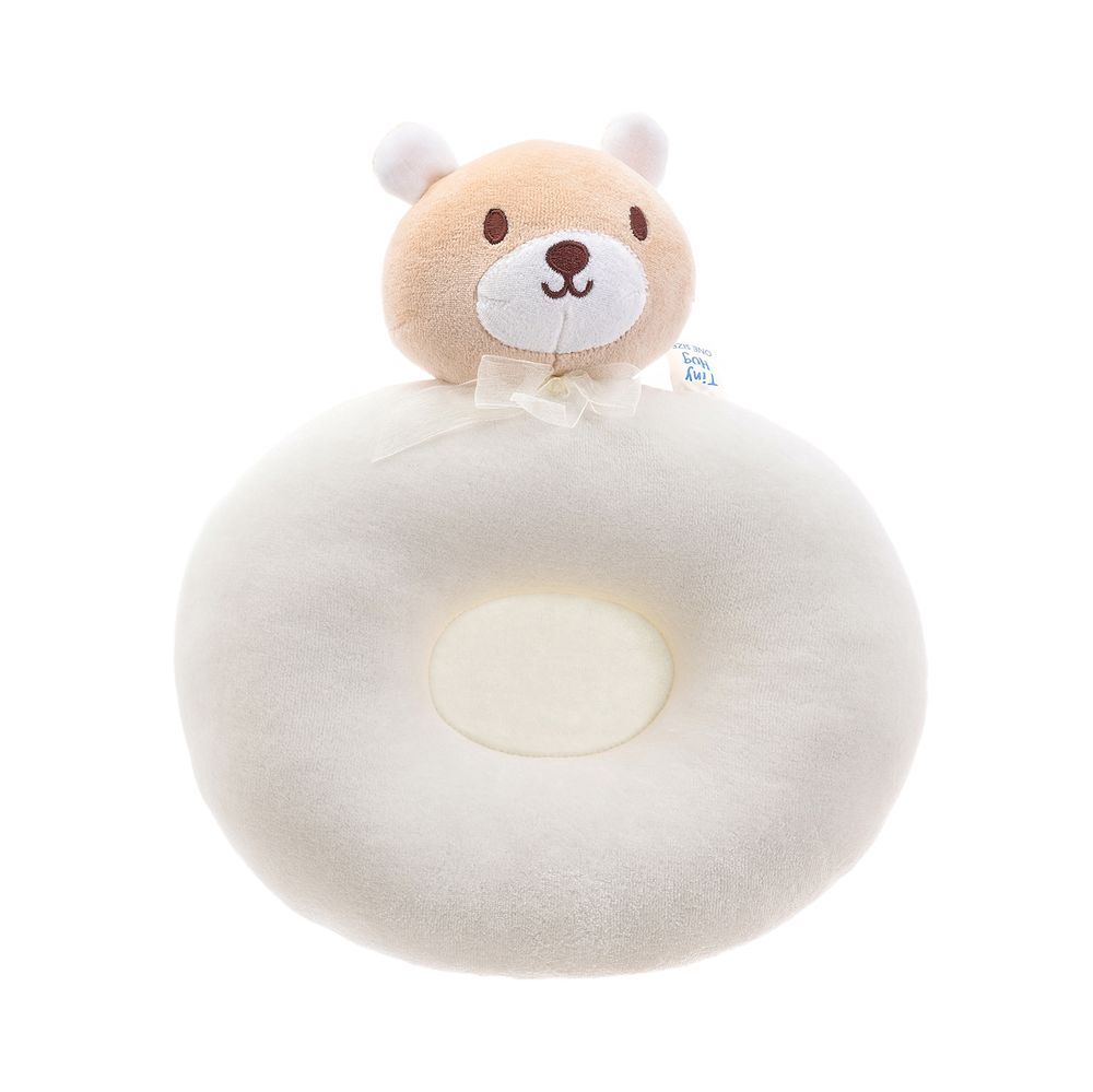 Tiny Hug - Newborn Baby Round Pillow - White