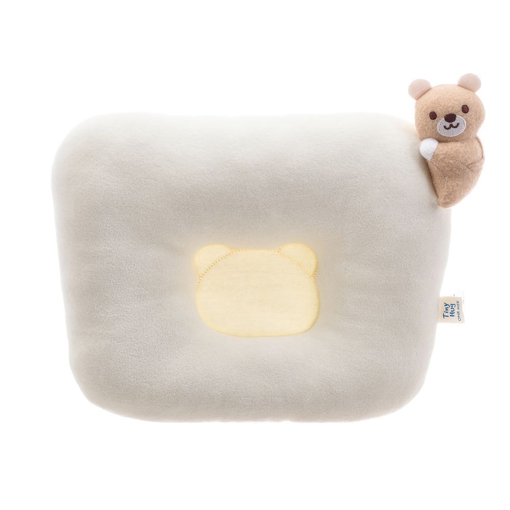 Tiny Hug - Newborn Baby Square Pillow - Ivory