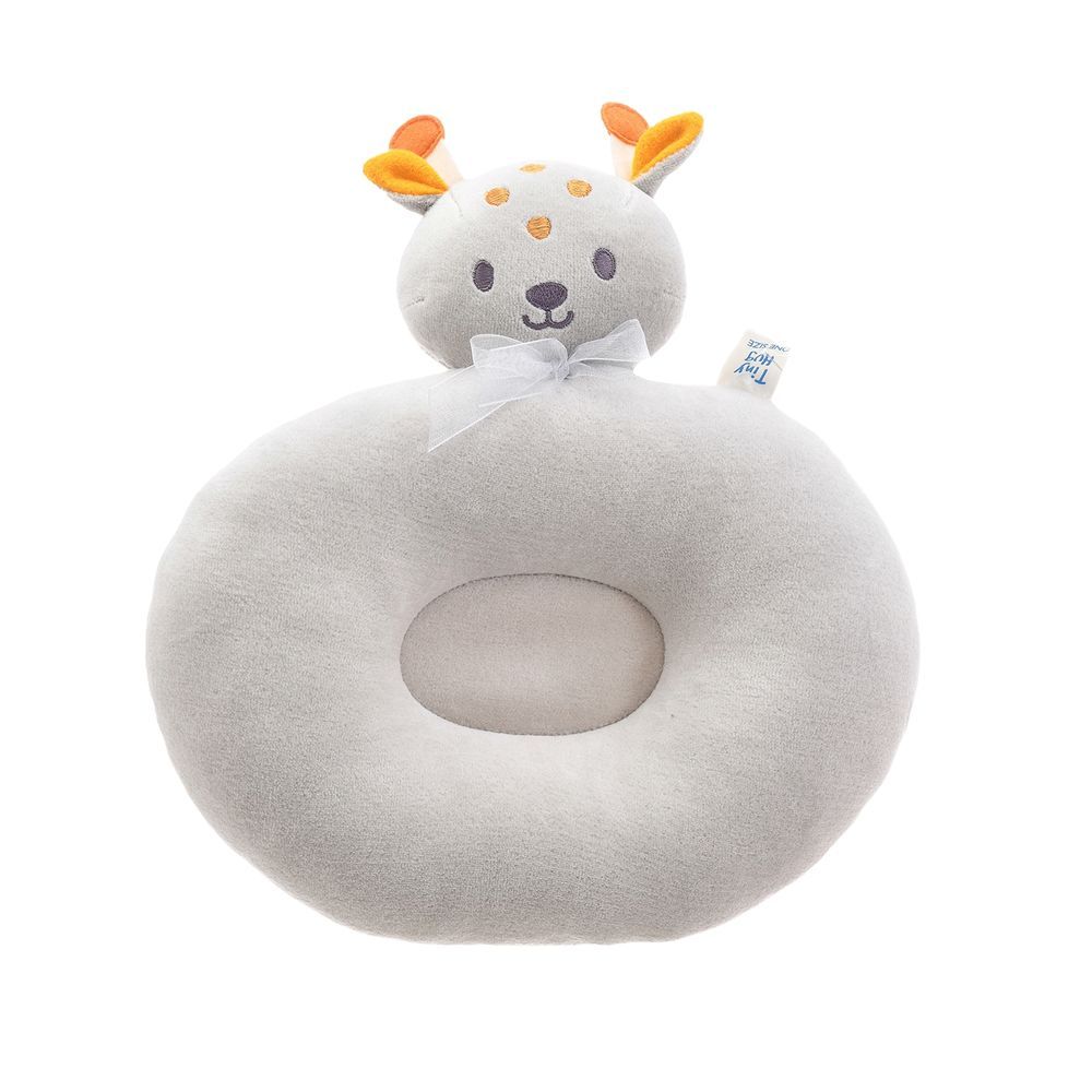 Tiny Hug - Soft And Breathable Flat Baby Pillow - Grey