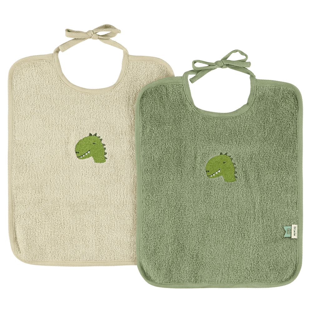 Trixie - Daring Dino Newborn Bib - Pack of 2